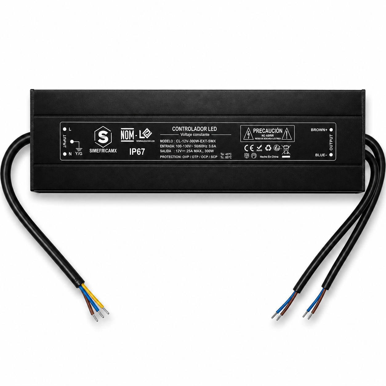 Controlador LED IP67 de Voltaje Constante 12V 300W | Uso Exterior